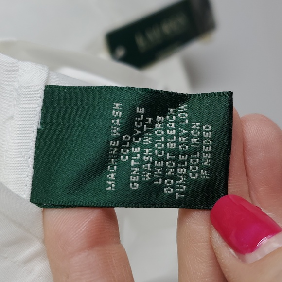 Lauren Ralph Lauren White Cotton Ruffle Button Down Shirt XL - Picture 10 of 12